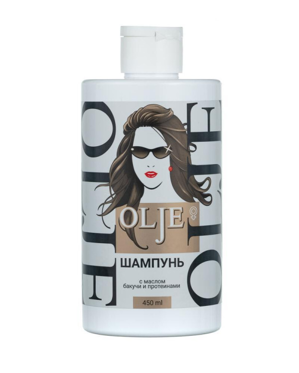 OLJE. Шампунь женский с маслом бакучи и протеинами, 450 мл в Сочи