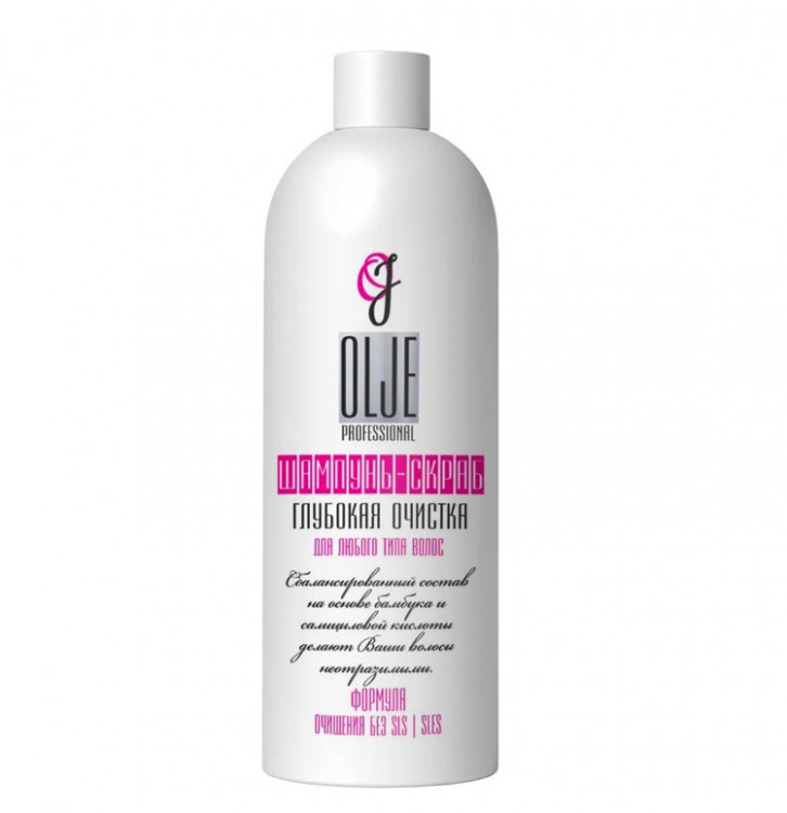 OLJE Шампунь – скраб глубокая очистка для любого типа волос, 1000 мл в Сочи